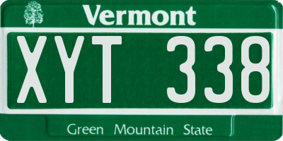 VT license plate XYT338