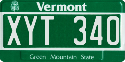 VT license plate XYT340