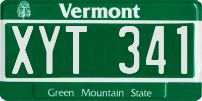 VT license plate XYT341