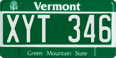 VT license plate XYT346