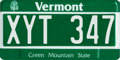 VT license plate XYT347