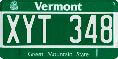 VT license plate XYT348