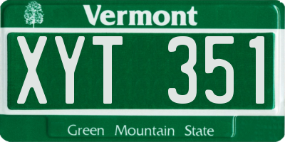 VT license plate XYT351