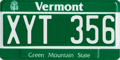 VT license plate XYT356