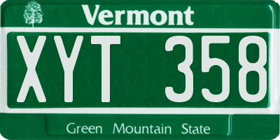 VT license plate XYT358
