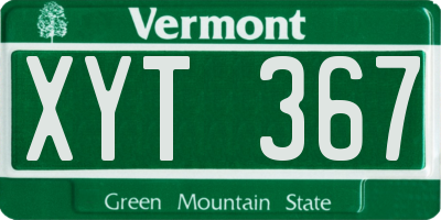 VT license plate XYT367