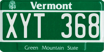 VT license plate XYT368