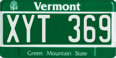 VT license plate XYT369