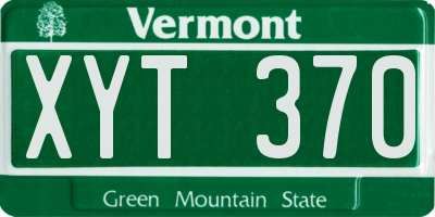 VT license plate XYT370