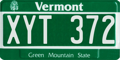 VT license plate XYT372
