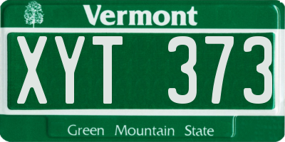 VT license plate XYT373
