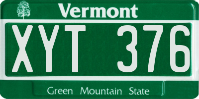 VT license plate XYT376