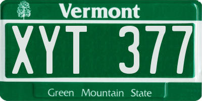 VT license plate XYT377