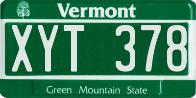VT license plate XYT378