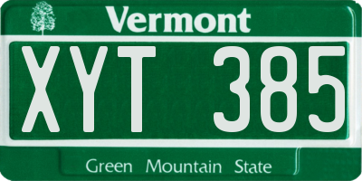 VT license plate XYT385