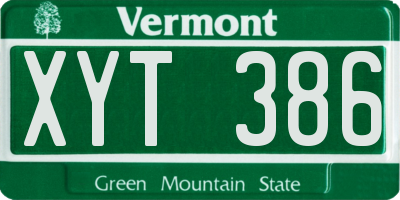VT license plate XYT386