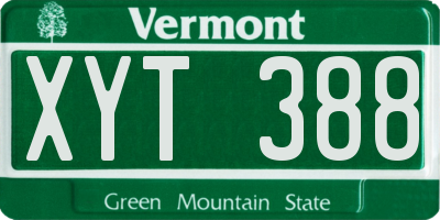 VT license plate XYT388