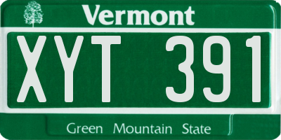 VT license plate XYT391