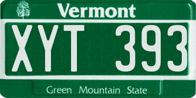 VT license plate XYT393