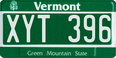 VT license plate XYT396
