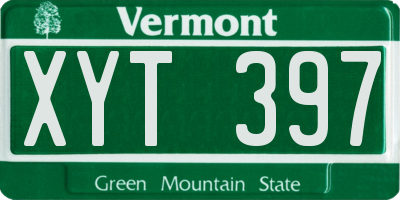 VT license plate XYT397
