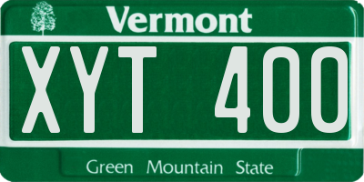 VT license plate XYT400