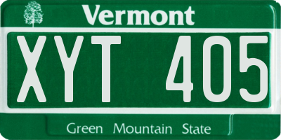 VT license plate XYT405
