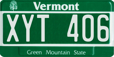 VT license plate XYT406