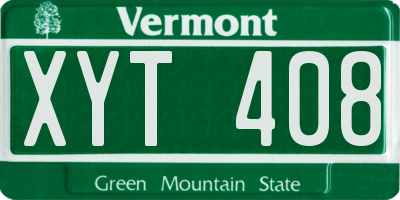 VT license plate XYT408