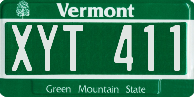 VT license plate XYT411