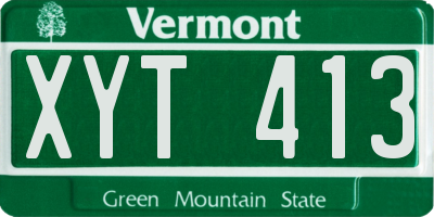 VT license plate XYT413