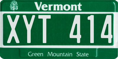 VT license plate XYT414