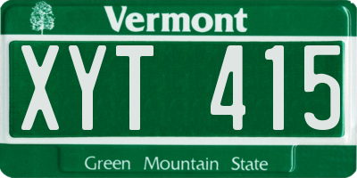VT license plate XYT415