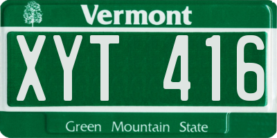 VT license plate XYT416
