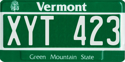 VT license plate XYT423