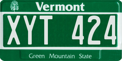 VT license plate XYT424