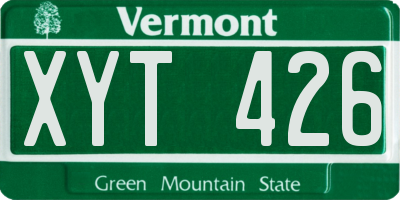 VT license plate XYT426
