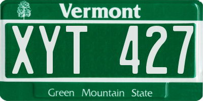 VT license plate XYT427