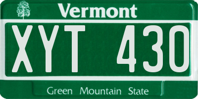 VT license plate XYT430