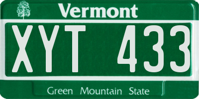 VT license plate XYT433