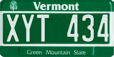 VT license plate XYT434