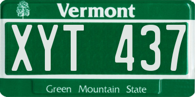 VT license plate XYT437