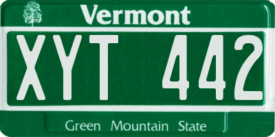 VT license plate XYT442