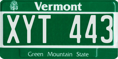 VT license plate XYT443