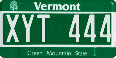 VT license plate XYT444