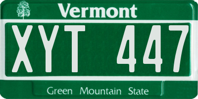 VT license plate XYT447
