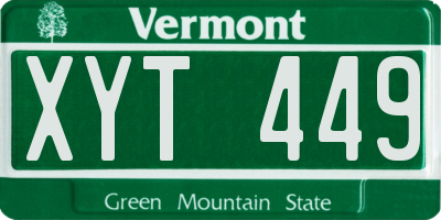 VT license plate XYT449