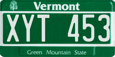 VT license plate XYT453