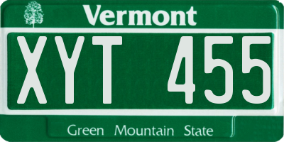 VT license plate XYT455
