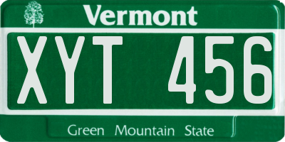 VT license plate XYT456
